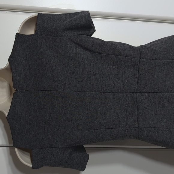 Banana Republic Gray Cold Shoulder Ponte Sheath Dress Stretch Heather Gray, Sz 0 - Picture 3 of 7